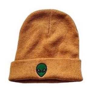 Alien Patch Kids Beanie - Brown